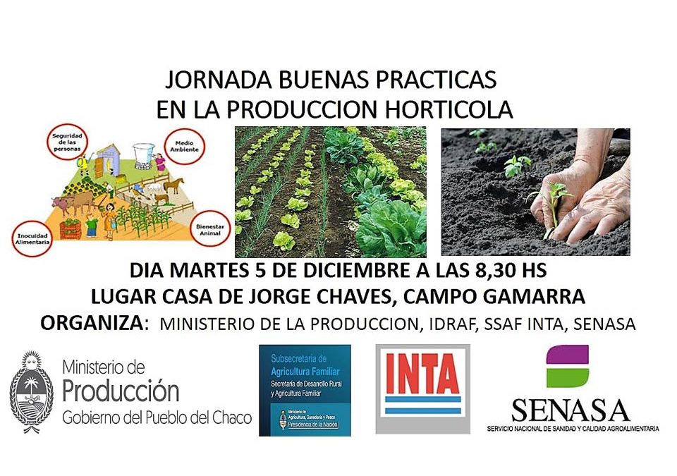 Este martes 5, en San Martín, se hará una jornada de Buenas Prácticas en la Producción Horticola