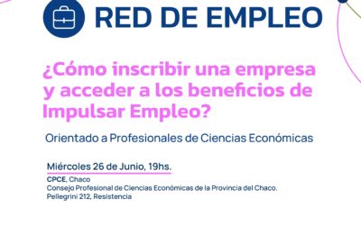 RED DE EMPLEO: ESTE MIÉRCOLES CAPACITARÁN A PROFESIONALES DE CIENCIAS ECONÓMICAS